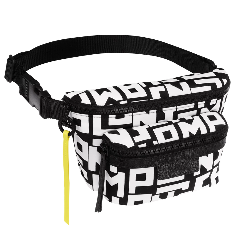 Longchamp Le Pliage LGP M Belt Bag Black/White - Canvas - Image 3