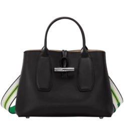 Longchamp Roseau M Handbag Black - Leather