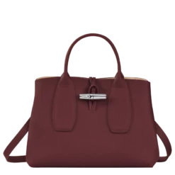 Longchamp Roseau M Handbag Plum - Leather