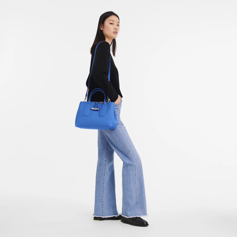 Longchamp Roseau M Handbag Cobalt - Leather - Image 2