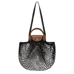 Longchamp Le Pliage Filet L Mesh Bag Black - Canvas