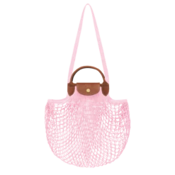 Longchamp Le Pliage Filet L Mesh Bag Pink - Canvas