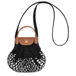 Longchamp Le Pliage Filet XS Mesh Bag Black - Canvas