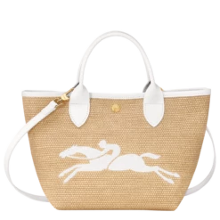 Longchamp Le Panier Pliage S Basket Bag White - Canvas