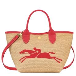 Longchamp Le Panier Pliage S Basket Bag Red - Canvas