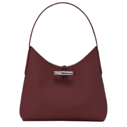 Longchamp Roseau M Hobo Bag Plum - Leather