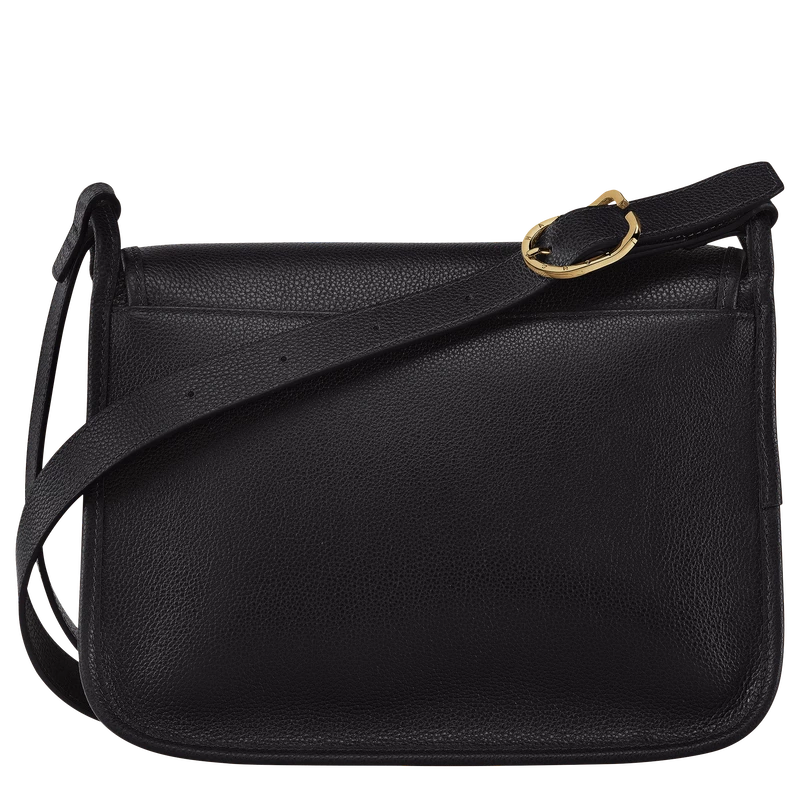 Longchamp Le Foulonné M Crossbody Bag Black - Leather - Image 4