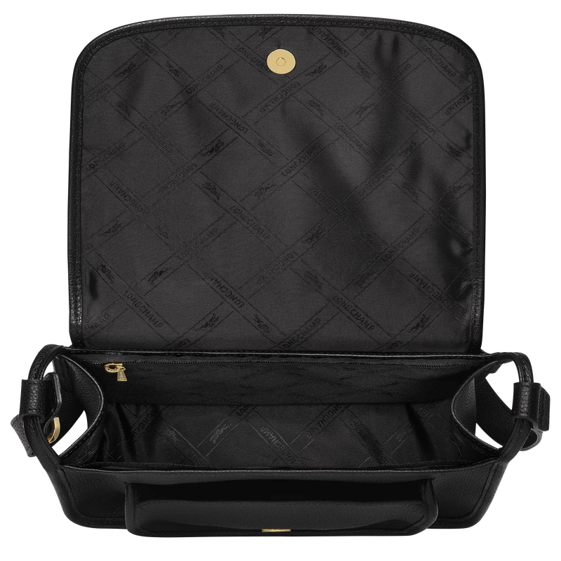 Longchamp Le Foulonné M Crossbody Bag Black - Leather - Image 5
