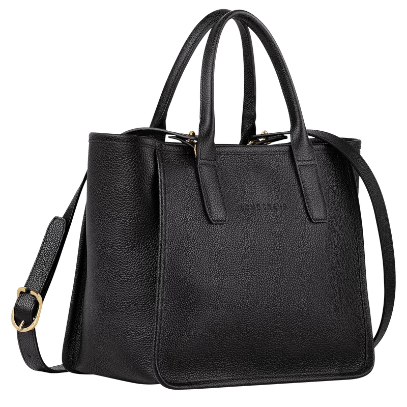 Longchamp Le Foulonné M Tote Bag Black - Leather - Image 3