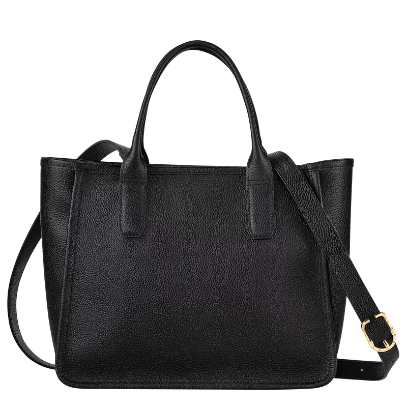 Longchamp Le Foulonné M Tote Bag Black - Leather - Image 4