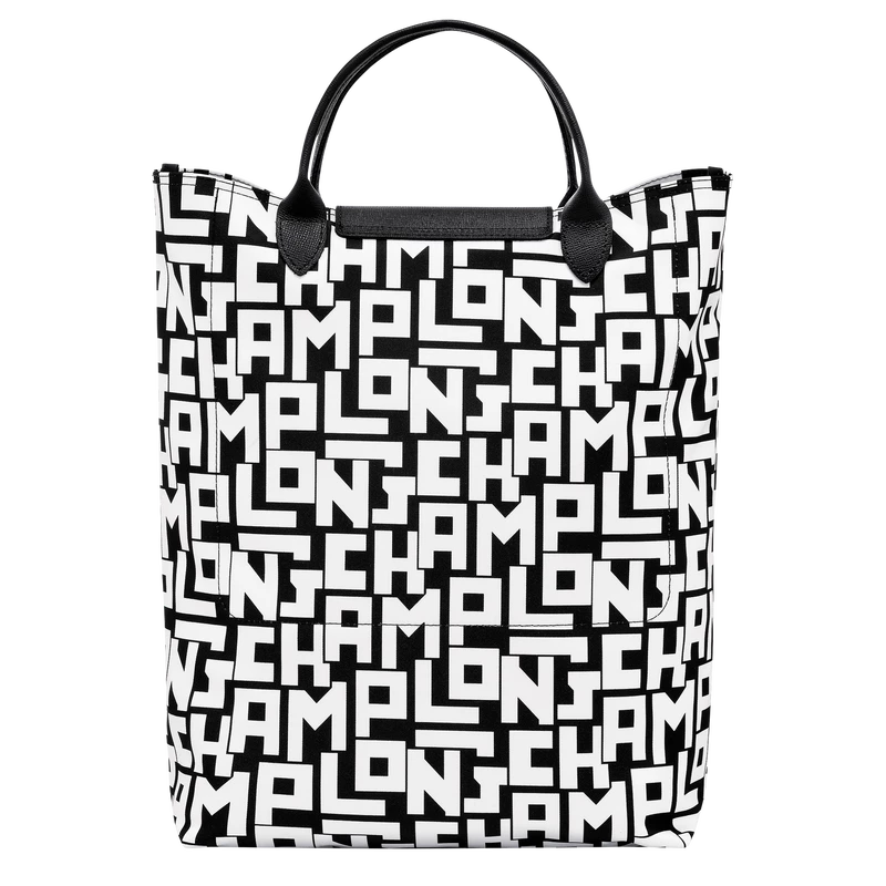 Longchamp Le Pliage LGP M Tote Bag Black/White - Canvas - Image 4