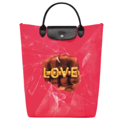 Longchamp X ToiletPaper M Tote Bag Red - Canvas