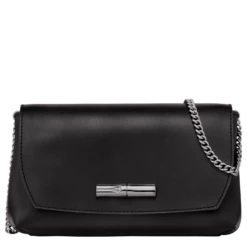Longchamp Roseau Clutch Black - Leather