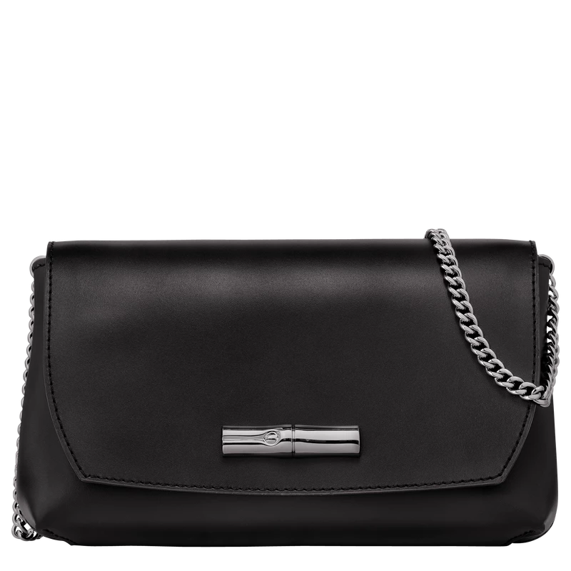 Longchamp Roseau Clutch Black - Leather