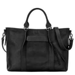 Longchamp 3D L Handbag Black - Leather