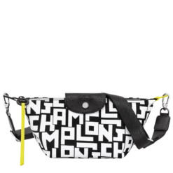 Longchamp XS Crossbody Bag Black/White - Canvas