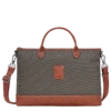 Longchamp Boxford S Briefcase Brown - Canvas