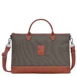 Longchamp Boxford S Briefcase Brown - Canvas