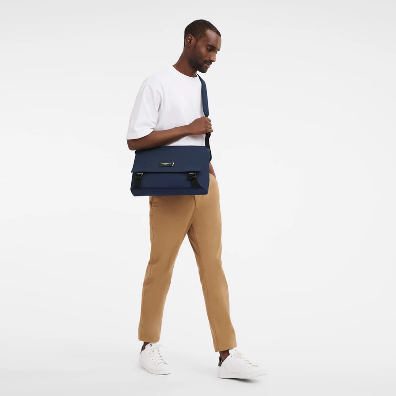 Longchamp Le Pliage Energy L Crossbody Bag Navy - Recycled Canvas - Image 2