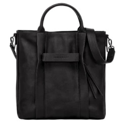 Longchamp 3D L Tote Bag Black - Leather
