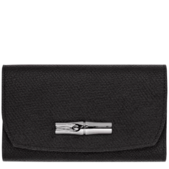 Longchamp Roseau Wallet Black - Leather
