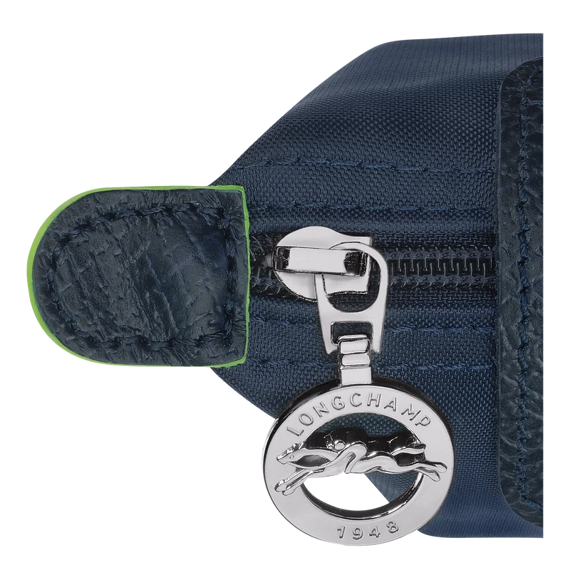 Longchamp Le Pliage Green Coin Purse Navy - Recycled Canvas - Image 3