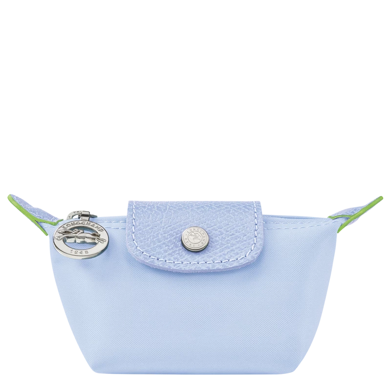 Longchamp Le Pliage Green Coin Purse Sky Blue - Recycled Canvas