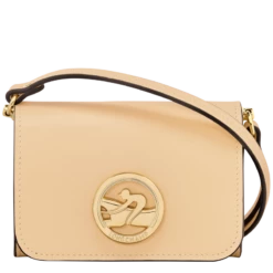 Longchamp Box-Trot Coin Purse With Shoulder Strap Straw - Leather