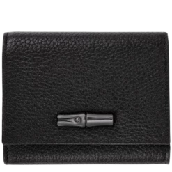 Longchamp Roseau Essential Wallet Black - Leather
