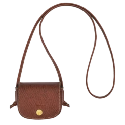 Longchamp Épure Coin Purse With Leather Lace Brown - Leather