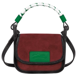 Longchamp Le Foulonné Coin Purse With Lace Mahogany - Leather