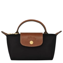 Longchamp Le Pliage Original Pouch With Handle Black - Recycled Canvas