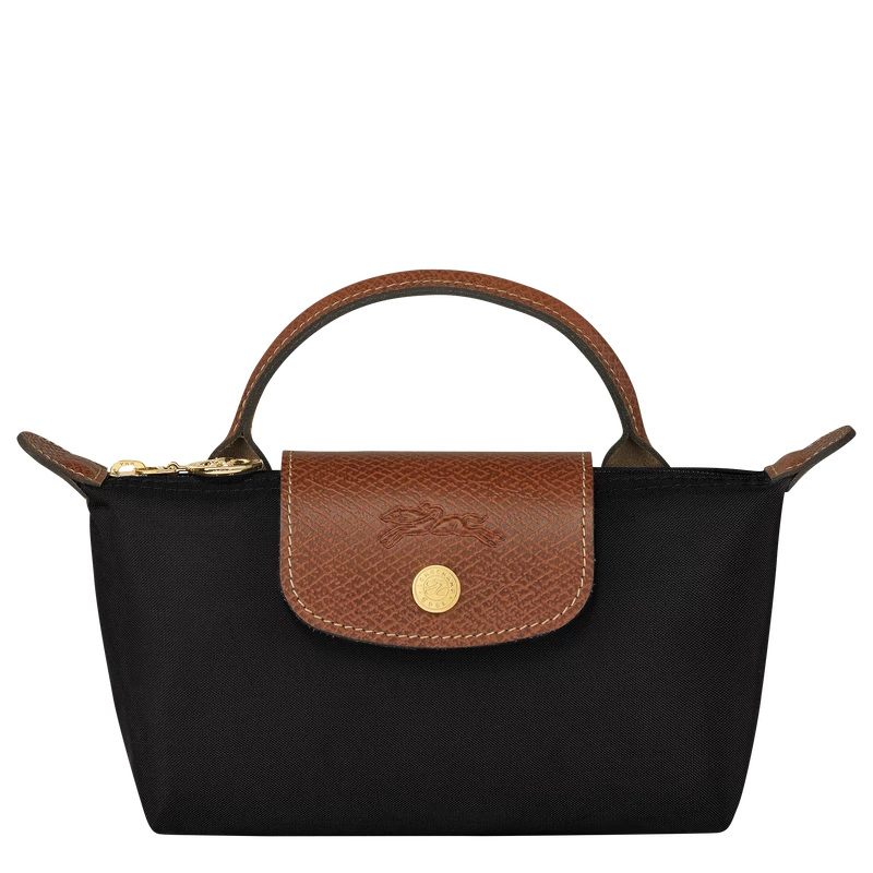 Longchamp Le Pliage Original Pouch With Handle Black - Recycled Canvas