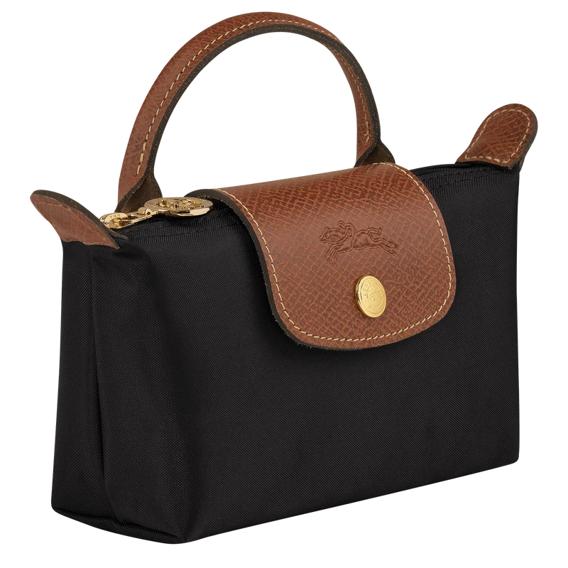 Longchamp Le Pliage Original Pouch With Handle Black - Recycled Canvas - Image 3