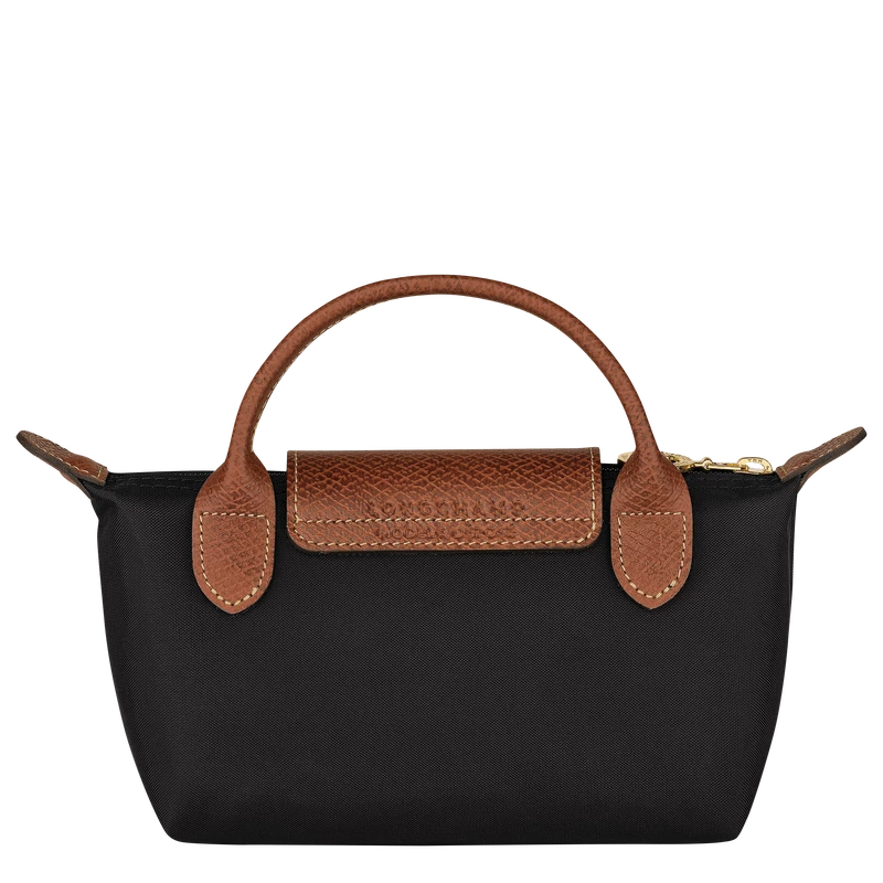 Longchamp Le Pliage Original Pouch With Handle Black - Recycled Canvas - Image 4