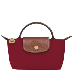 Longchamp Le Pliage Original Pouch With Handle Red - Recycled Canvas