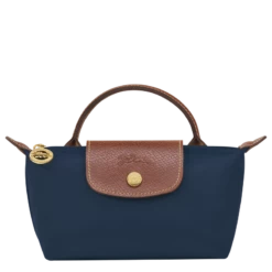Longchamp Le Pliage Original Pouch With Handle Navy - Recycled Canvas