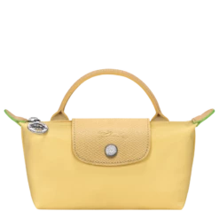 Longchamp Le Pliage Green Pouch With Handle Wheat - Recycled Canvas