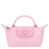 Longchamp Le Pliage Green Pouch With Handle Pink - Recycled Canvas