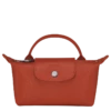 Longchamp Le Pliage City Pouch With Handle Terracotta - Canvas