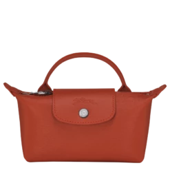 Longchamp Le Pliage City Pouch With Handle Terracotta - Canvas