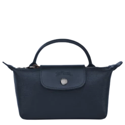Longchamp Le Pliage City Pouch With Handle Navy - Canvas
