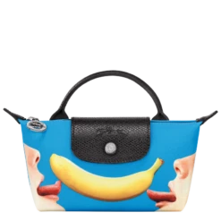 Longchamp X ToiletPaper Pouch Blue - Canvas