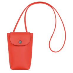 Longchamp Le Pliage Xtra Phone Case With Leather Lace Orange - Leather