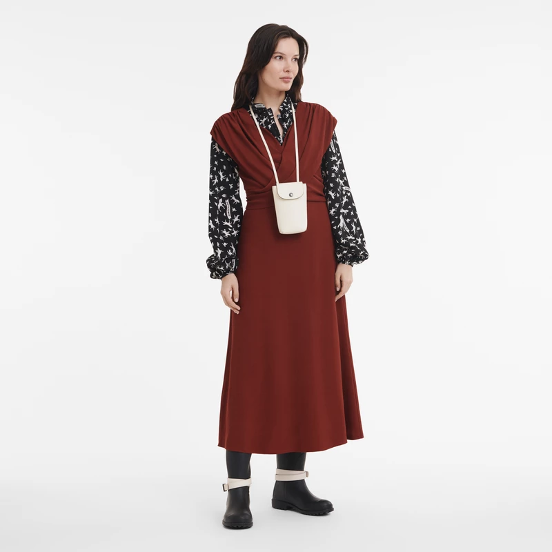 Longchamp Le Pliage Xtra Phone Case With Leather Lace Ecru - Leather - Image 2