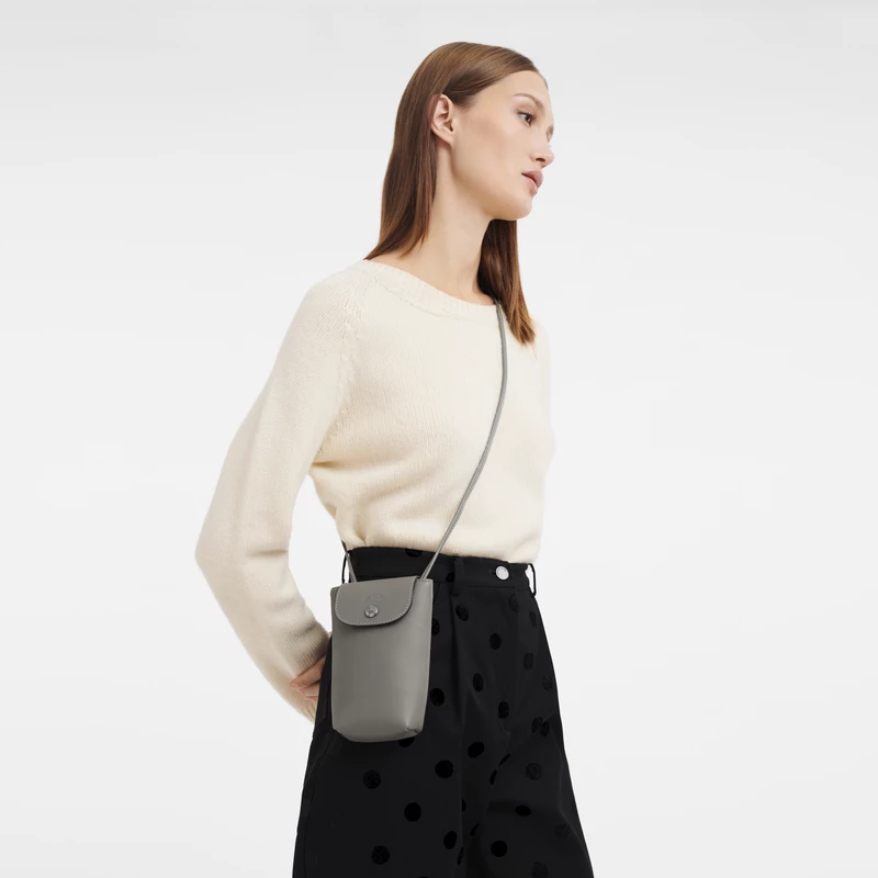 Longchamp Le Pliage Xtra Phone Case With Leather Lace Turtledove - Leather - Image 2