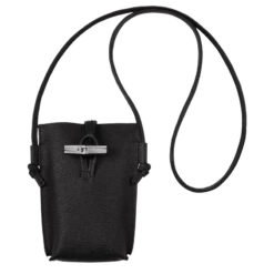 Longchamp Roseau Phone Case With Lace Black - Leather
