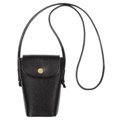 Longchamp Épure Phone Case With Leather Lace Black - Leather