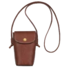 Longchamp Épure Phone Case With Leather Lace Brown - Leather