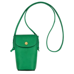 Longchamp Épure Phone Case With Leather Lace Green - Leather